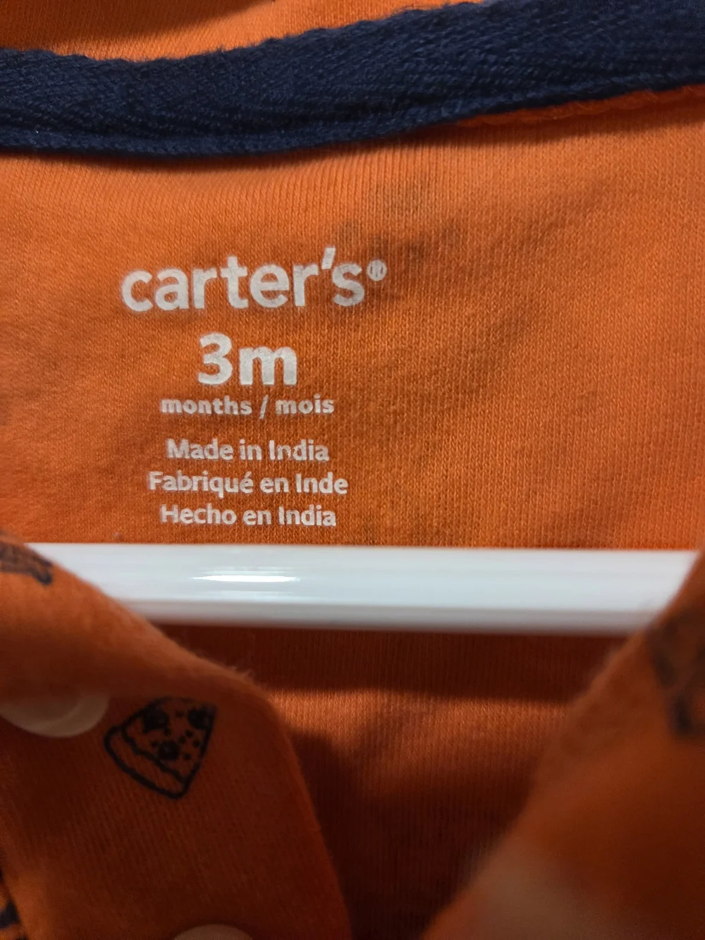 **BUNDLE & SAVE** Carter's Orange Polo Short-Sleeve One-Piece with Navy Motifs